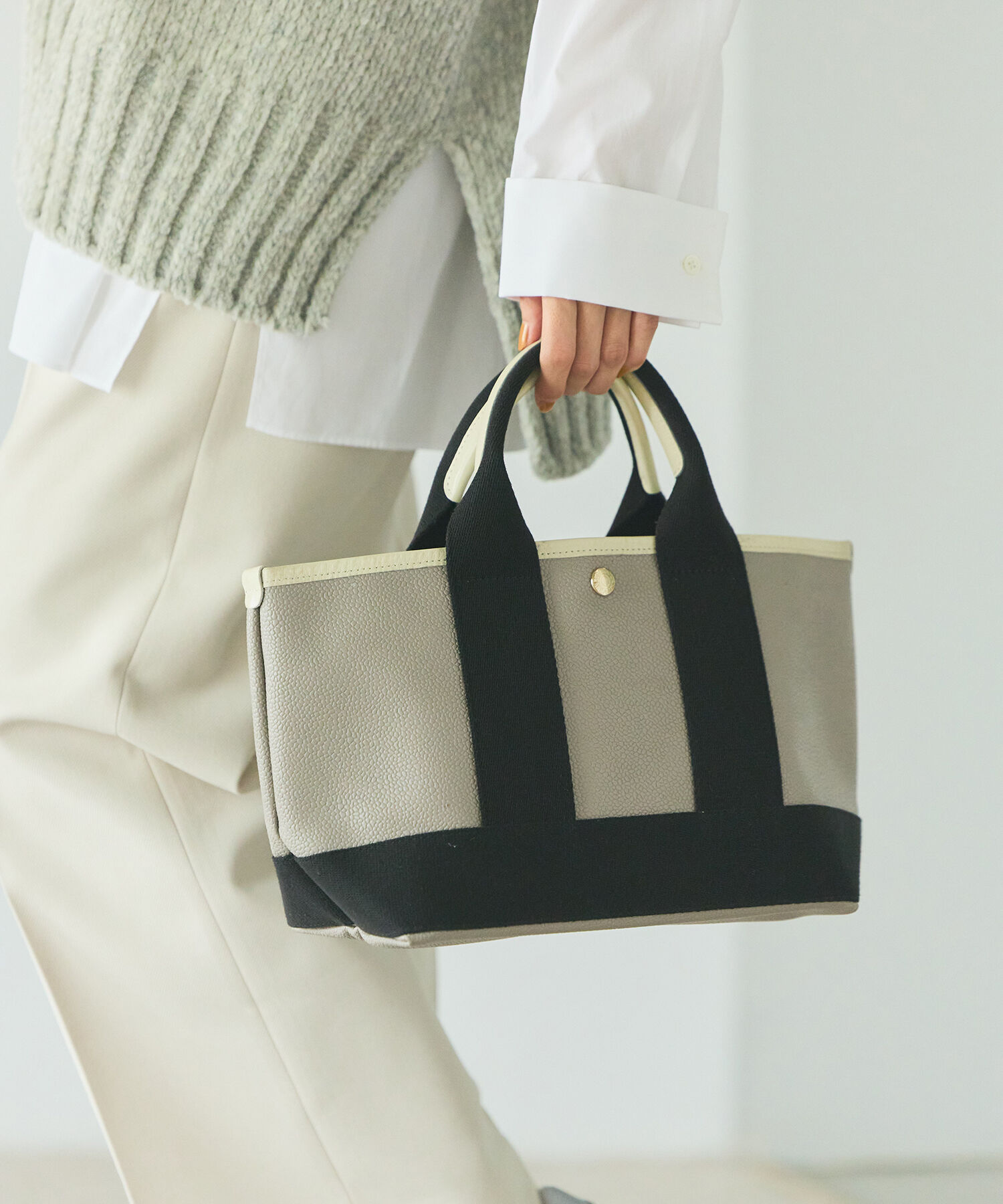 TOPKAPI BREATH「【VERY 10月号掲載】SCOTCH GRAIN スコッチグレイン ネオレザー ミニ トートバッグ」|トートバッグ|グレージュ