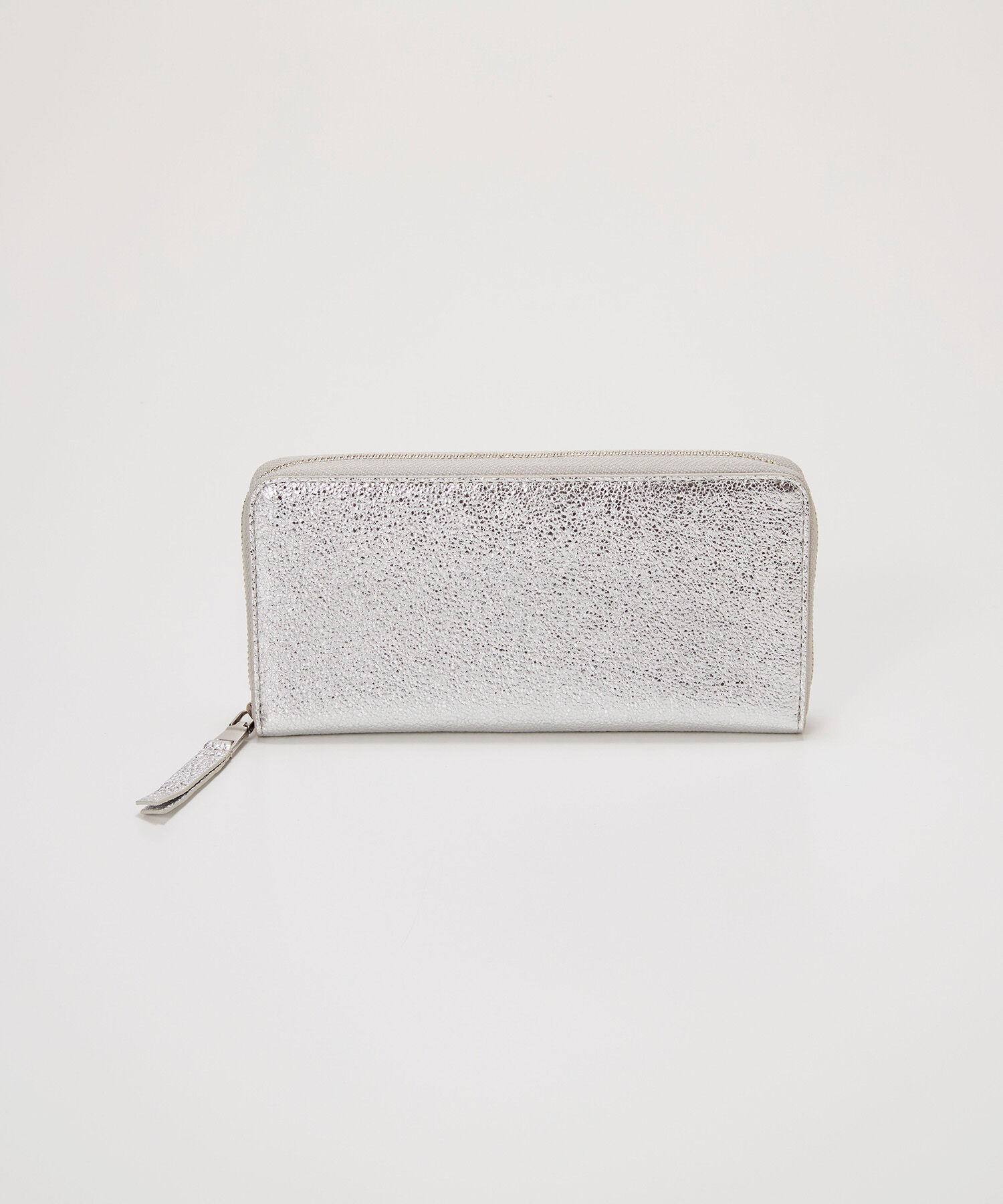 TOPKAPI BREATH「【TREASURE TOPKAPI】ウォッシュド レザー メタリック ラウンドファスナー 長財布」|財布|シルバー