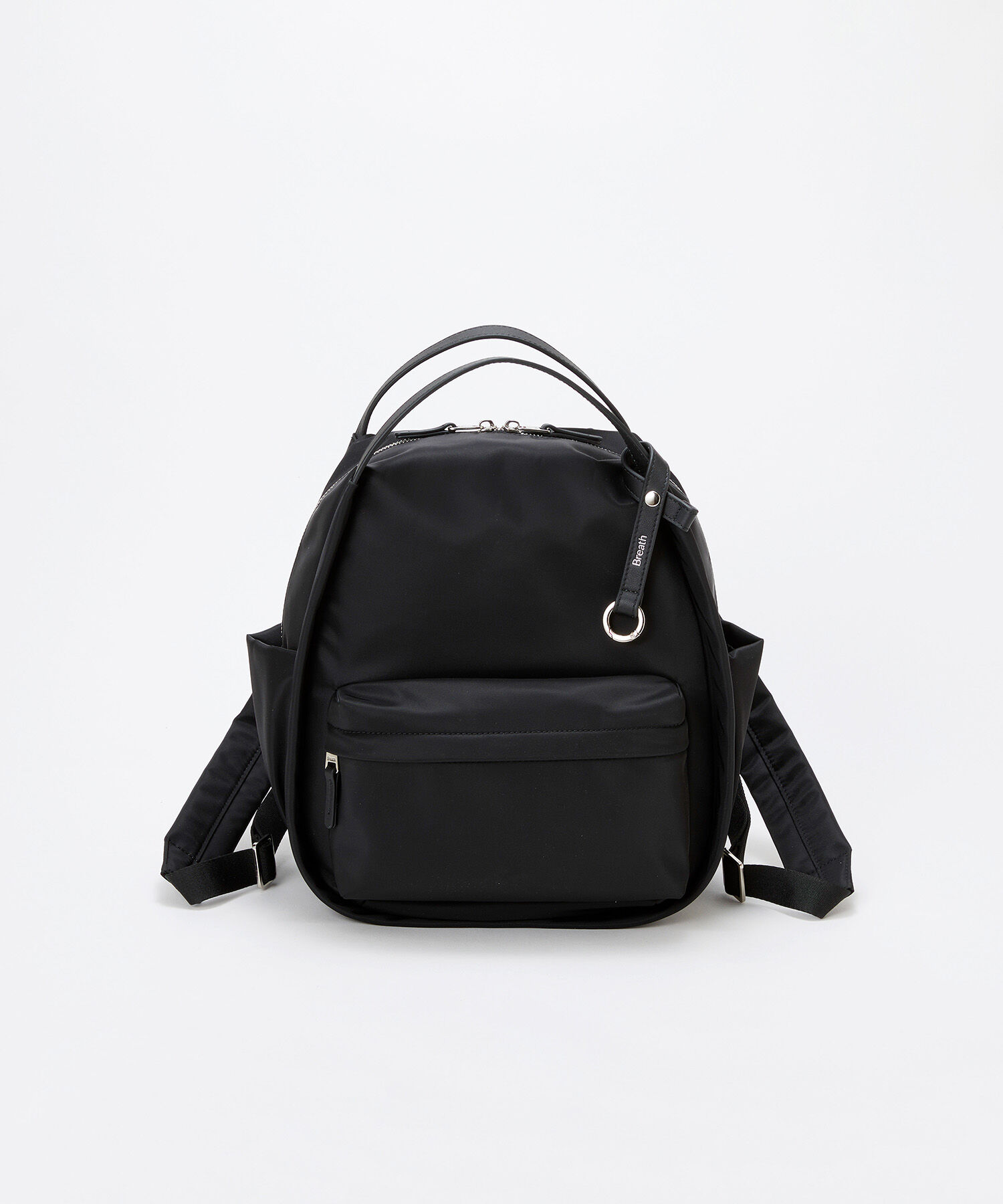 TOPKAPI BREATH「【Breath TOPKAPI】【撥水】ツヤ ナイロン レザーハンドル ミニ リュック」|リュック|ブラック