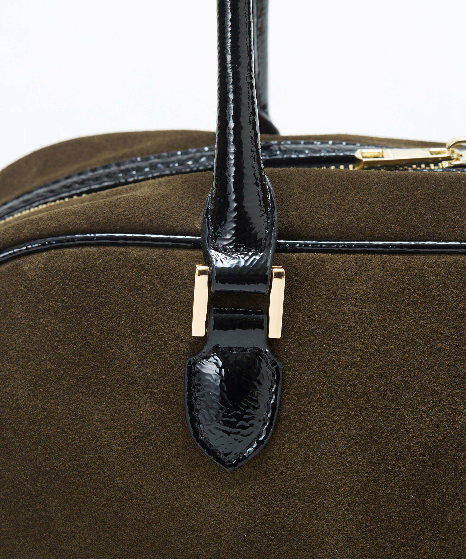 TOPKAPI TREASURE「【TREASURE TOPKAPI】スエード エナメルコンビ ワイド ボストンバッグ チャーム付き」|ボストンバッグ|