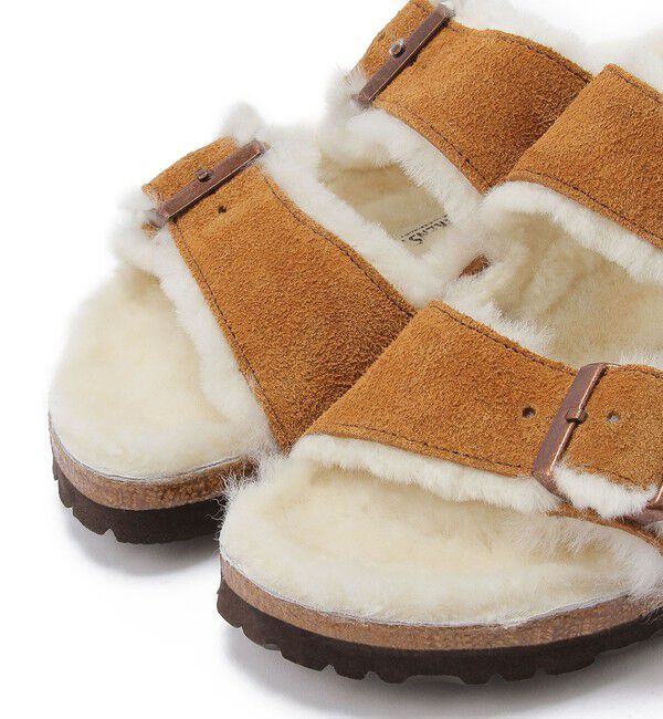 BIRKENSTOCK「【ビルケンシュトック】アリゾナ/ミンク スエードレザー シープスキン/サンダル レディース」|サンダル|