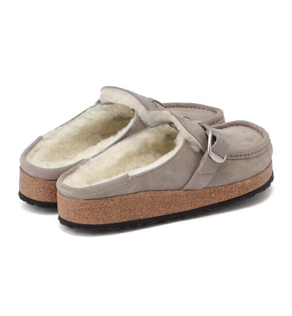 BIRKENSTOCK「【ビルケンシュトック】バックリー シアリング/ストーンコイン スエードレザー/クロッグ メンズ」|サンダル|