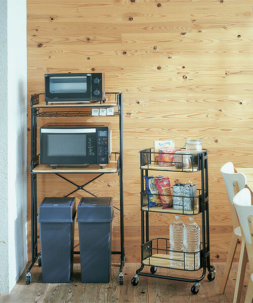  「ゴミ箱も収納できる　キッチンラック」|食器・キッチングッズ|