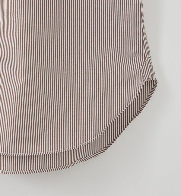 UNITED ARROWS「ブラウン キャンディストライプ ワイドカラー シャツ」|シャツ・ブラウス|