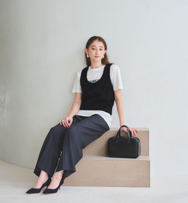 UNITED ARROWS「フォックス カシミヤ スパンコール 2WAY ニットベスト」|ベスト・ジレ|