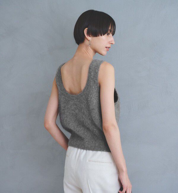 UNITED ARROWS「フォックス カシミヤ スパンコール 2WAY ニットベスト」|ベスト・ジレ|