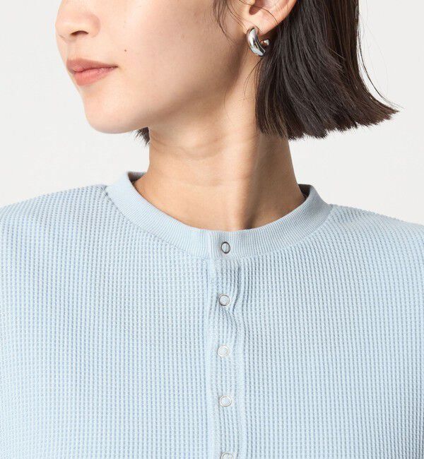 UNITED ARROWS green label relaxing「【WEB限定】＜at ease＞ワッフル ヘンリーネック 5分袖 プルオーバー カットソー」|Tシャツ・カットソー|