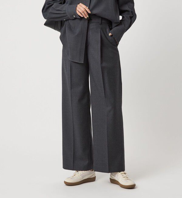 UNITED ARROWS green label relaxing「［size SHORT/TALLあり］キチントボトムス サキソニー ワイド パンツ」|スラックス|