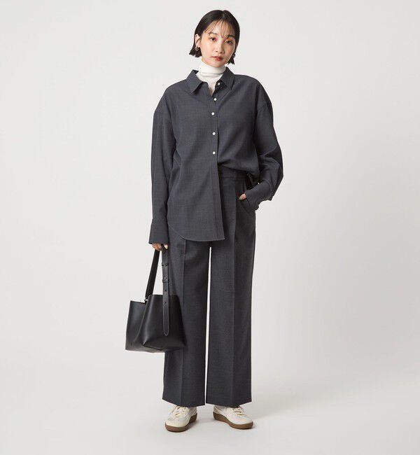 UNITED ARROWS green label relaxing「［size SHORT/TALLあり］キチントボトムス サキソニー ワイド パンツ」|スラックス|