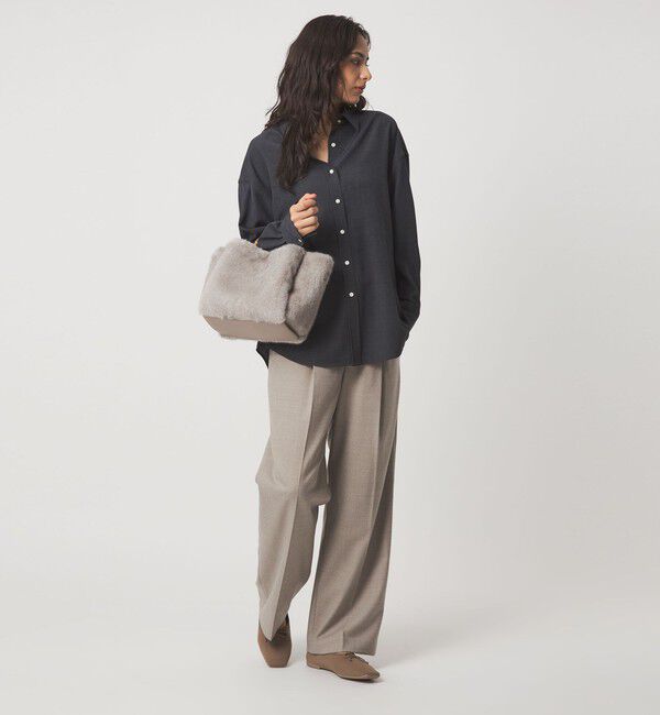 UNITED ARROWS green label relaxing「2WAY バンブーハンドル フェイクファー トートバッグ」|ショルダー・メッセンジャー|