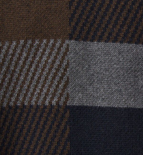 UNITED ARROWS green label relaxing「カラー ブロック ジャカード クルーネック ニット」|ニット・セーター|