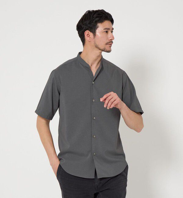 BEAUTY&YOUTH UNITED ARROWS「【WEB限定 WARDROBE SMART】ドレープ  バンドカラー スキッパーシャツ」|シャツ・ブラウス|