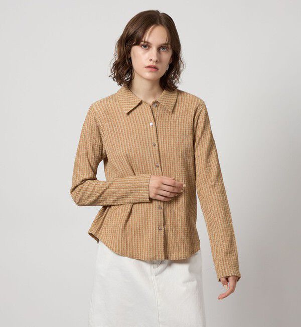 STEVEN ALAN「＜Steven Alan＞クレープ チェック ロングスリーブ シャツ」|シャツ・ブラウス|