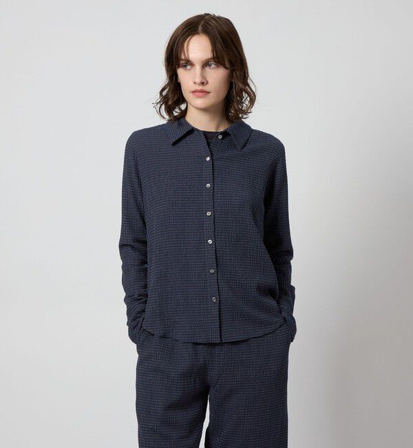 STEVEN ALAN「＜Steven Alan＞クレープ チェック ロングスリーブ シャツ」|シャツ・ブラウス|