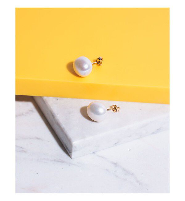 Demi-Luxe BEAMS 「jour couture / Dimple.01 パールピアス」|ピアス|WHITE