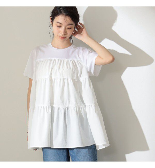 Demi-Luxe BEAMS 「コンビ ティアード プルオーバー」|シャツ・ブラウス|