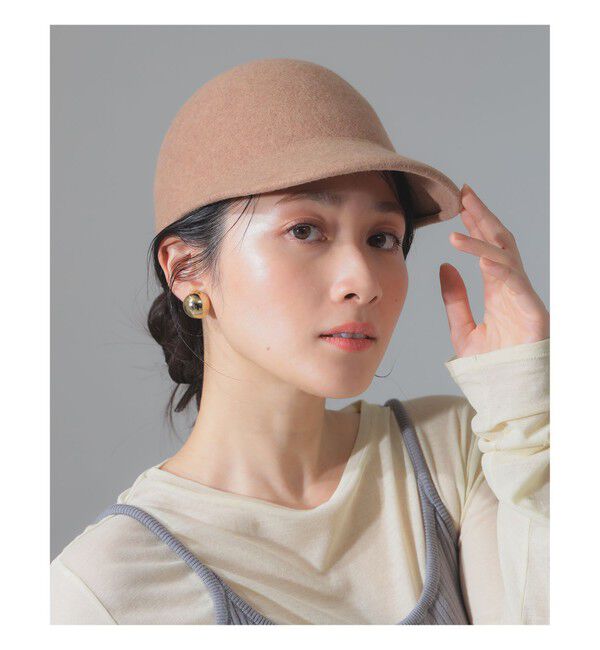 Demi-Luxe BEAMS 「〈WOMEN〉KIJIMA TAKAYUKI / メリノウール バックルベルト キャップ」|ハット|CAMEL