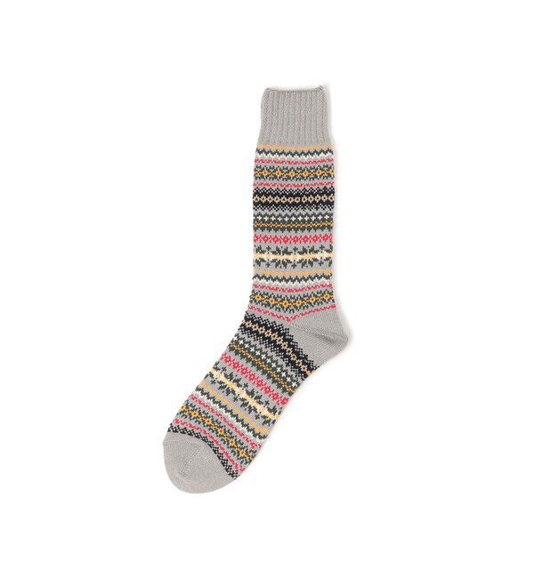 BEAMS PLUS「BEAMS PLUS / Fair Isle Socks」|ソックス|GREY_BASE