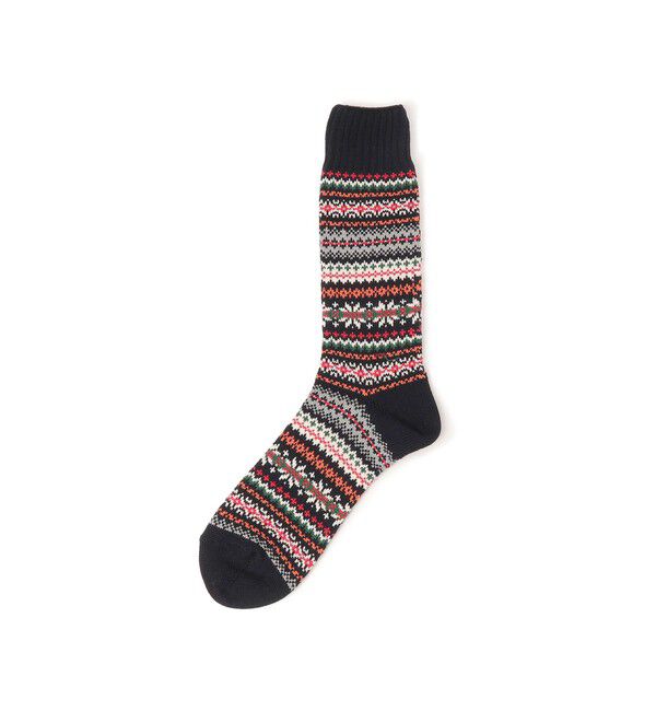 BEAMS PLUS「BEAMS PLUS / Fair Isle Socks」|ソックス|NAVY_BASE