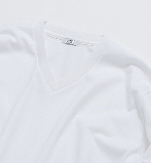 SHIPS「SHIPS: 抗菌・防臭 NANO-FINE(R) ハイゲージ Vネック Tシャツ (ロンT)」|Tシャツ・カットソー|