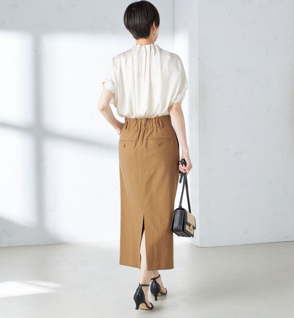 SHIPS for women「〈手洗い可能〉ネック ギャザー ソリッド ブラウス 」|シャツ・ブラウス|