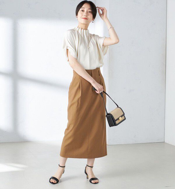 SHIPS for women「〈手洗い可能〉ネック ギャザー ソリッド ブラウス 」|シャツ・ブラウス|