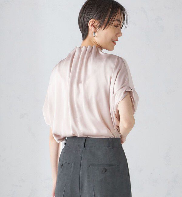 SHIPS for women「〈手洗い可能〉ネック ギャザー ソリッド ブラウス 」|シャツ・ブラウス|