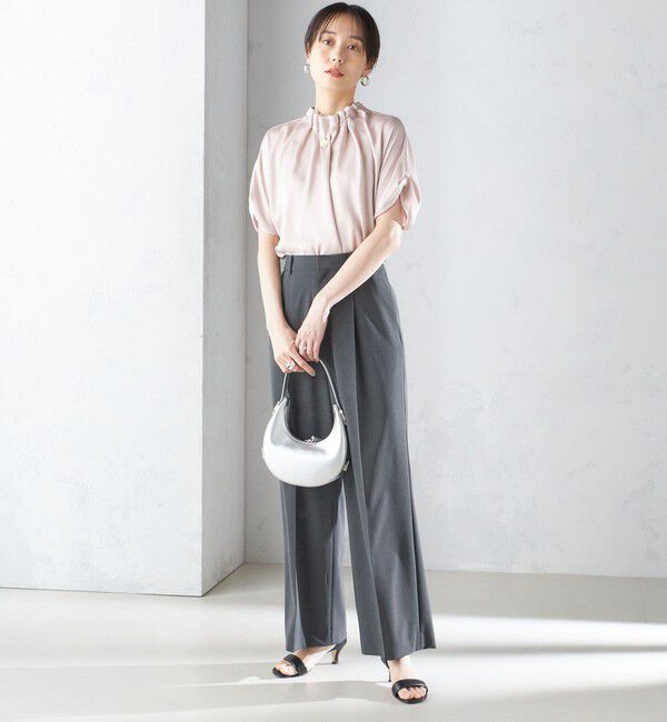 SHIPS for women「〈手洗い可能〉ネック ギャザー ソリッド ブラウス 」|シャツ・ブラウス|