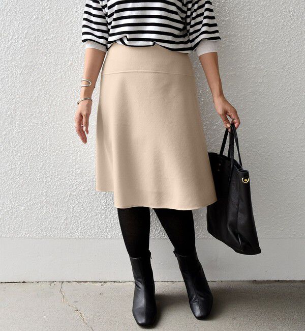 SHIPS any「SHIPS any: フレア ミディ スカート」|スカート|オフホワイト