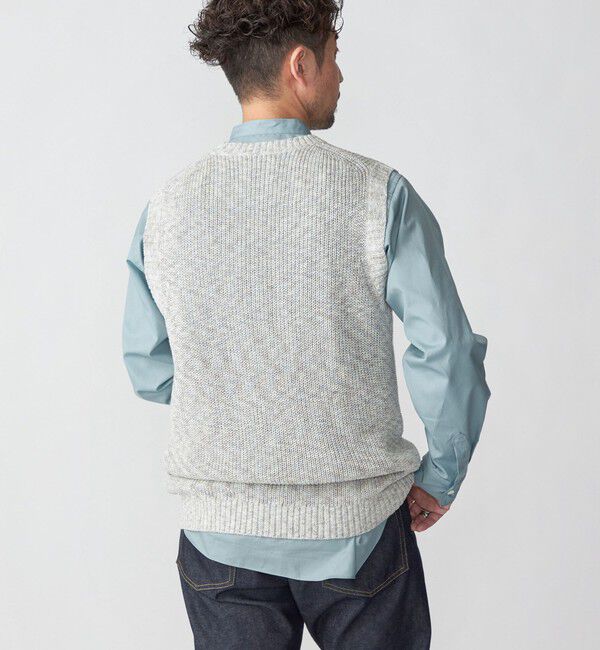 SHIPS「SHIPS:〈手洗い可能〉リネン/コットン メランジ ニットベスト」|ベスト・ジレ|