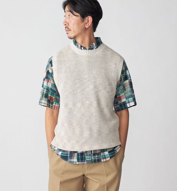 SHIPS「SHIPS:〈手洗い可能〉リネン/コットン メランジ ニットベスト」|ベスト・ジレ|