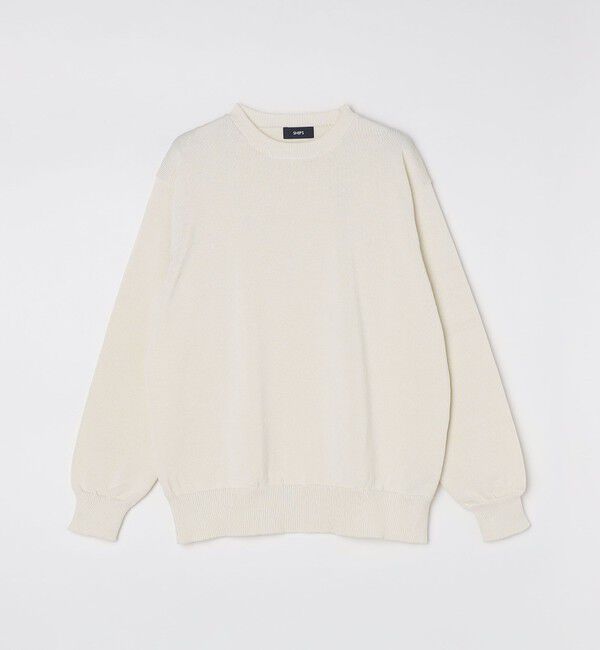 SHIPS「SHIPS:〈手洗い可能〉7ゲージ 2プライ ストローヤーン ギマ クルーネック ニット」|ニット・セーター|