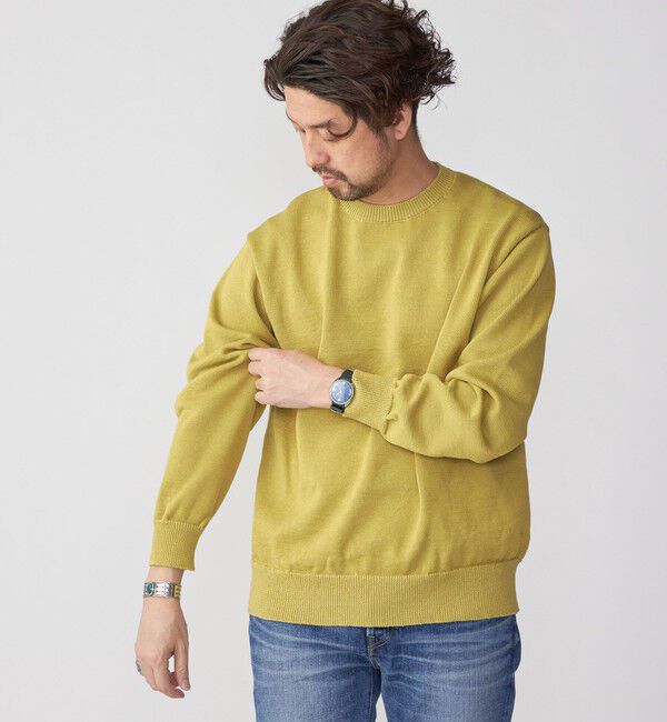 SHIPS「SHIPS:〈手洗い可能〉7ゲージ 2プライ ストローヤーン ギマ クルーネック ニット」|ニット・セーター|