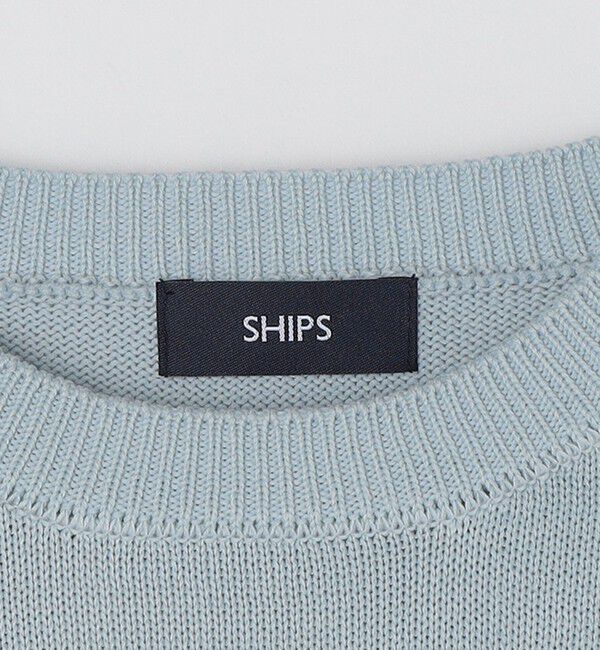 SHIPS「SHIPS:〈手洗い可能〉7ゲージ 2プライ ストローヤーン ギマ クルーネック ニット」|ニット・セーター|