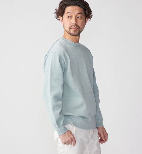 SHIPS「SHIPS:〈手洗い可能〉7ゲージ 2プライ ストローヤーン ギマ クルーネック ニット」|ニット・セーター|