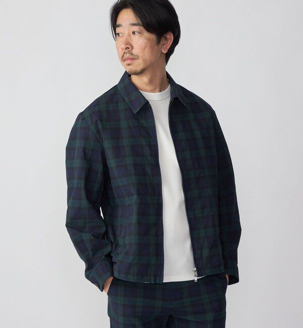 SHIPS「SHIPS:〈手洗い可能〉ハイパーストレッチ チェック ブルゾン (セットアップ対応)」|ブルゾン・スタジャン|