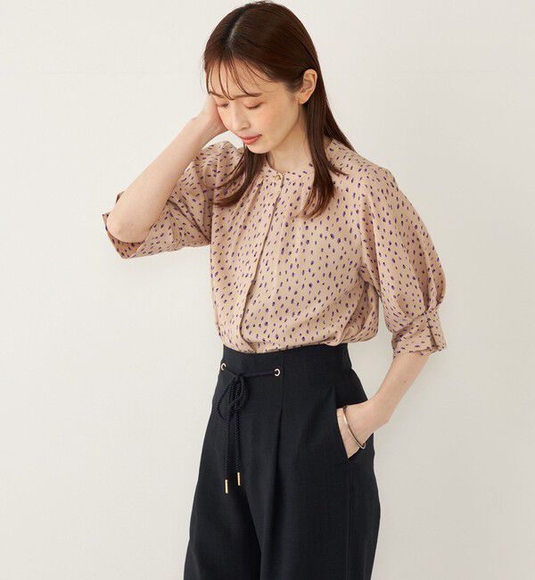 SHIPS Colors 「SHIPS Colors:〈洗濯機可能〉ジョーゼット タック スリーブ ブラウス◇」|シャツ・ブラウス|ベージュ