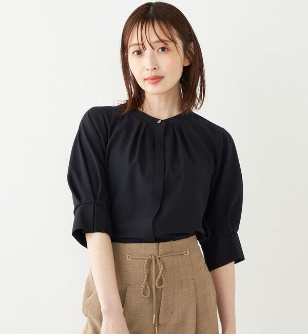 SHIPS Colors 「SHIPS Colors:〈洗濯機可能〉ジョーゼット タック スリーブ ブラウス◇」|シャツ・ブラウス|