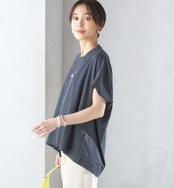 SHIPS for women「SHIPS Primary NavyLabel:〈手洗い可能〉BIG Tシャツ」|Tシャツ・カットソー|
