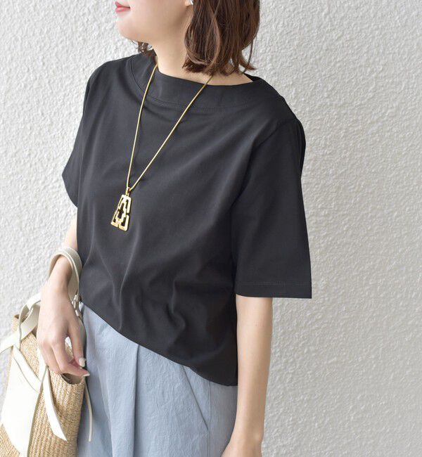 SHIPS for women「【WEB限定】〈ネックが選べる2サイズ展開〉オーガニックコットン バリエーションネック TEE」|Tシャツ・カットソー|