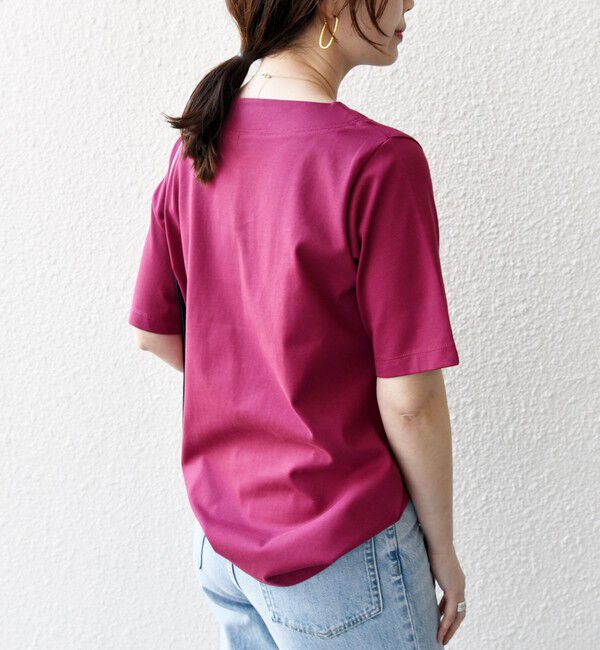 SHIPS for women「【WEB限定】〈ネックが選べる2サイズ展開〉オーガニックコットン バリエーションネック TEE」|Tシャツ・カットソー|