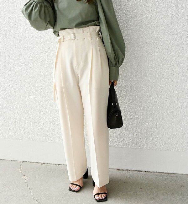 SHIPS any「SHIPS any:〈洗濯機可能〉ハイウエスト センタープレス ロング パンツ」|その他|