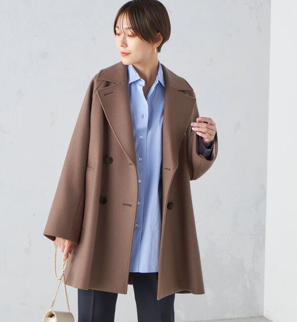 SHIPS for women「SUPER170 メルトン テントライン ミディ コート ◇」|その他|