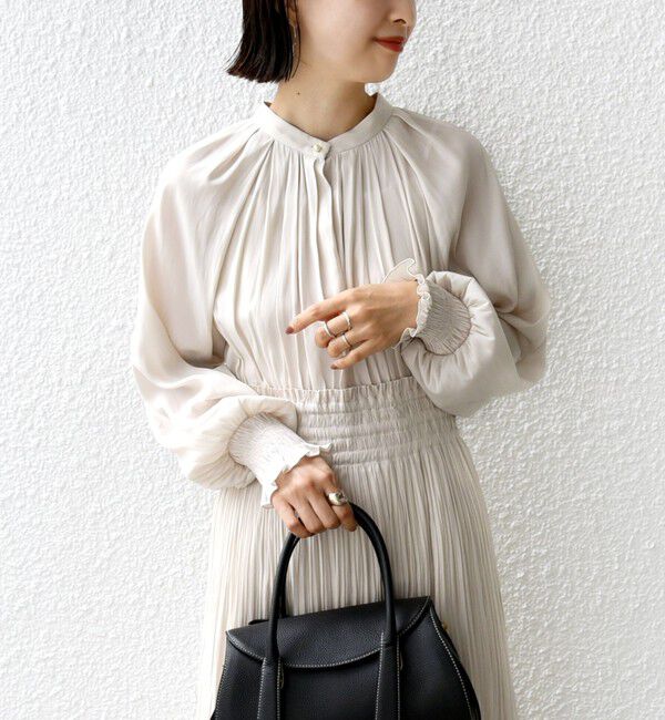 SHIPS for women「ウエスト シャーリング プリーツ ワンピース 24SS ◇」|ワンピース|