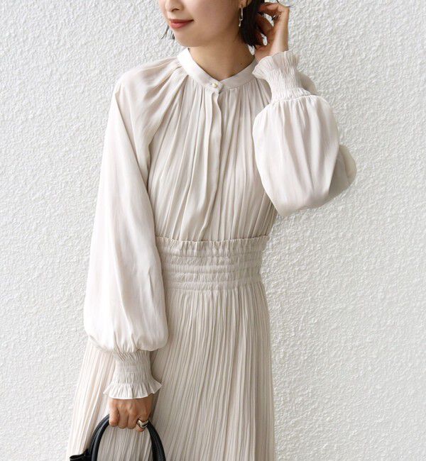 SHIPS for women「ウエスト シャーリング プリーツ ワンピース 24SS ◇」|ワンピース|