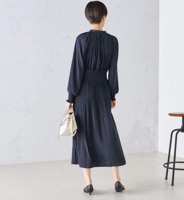 SHIPS for women「ウエスト シャーリング プリーツ ワンピース 24SS ◇」|ワンピース|