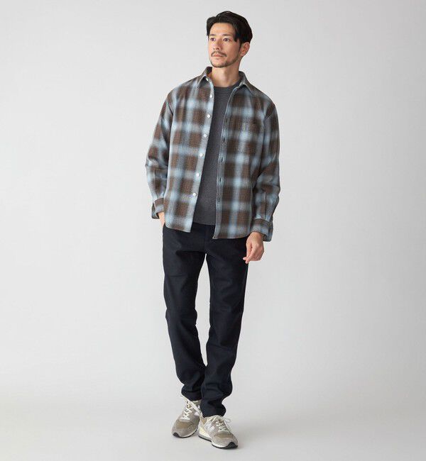 SHIPS「SHIPS: Shuttle notes レギュラーカラー オンブレチェック 長袖 ネルシャツ」|シャツ・ブラウス|