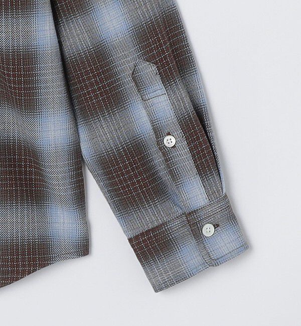 SHIPS「SHIPS: Shuttle notes レギュラーカラー オンブレチェック 長袖 ネルシャツ」|シャツ・ブラウス|