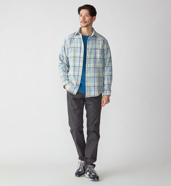 SHIPS「SHIPS: Shuttle notes レギュラーカラー オンブレチェック 長袖 ネルシャツ」|シャツ・ブラウス|