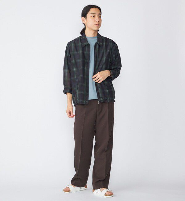 SHIPS「SHIPS: Reflax(R) ダブルクロス ワンタック ワイド パンツ」|チノ|